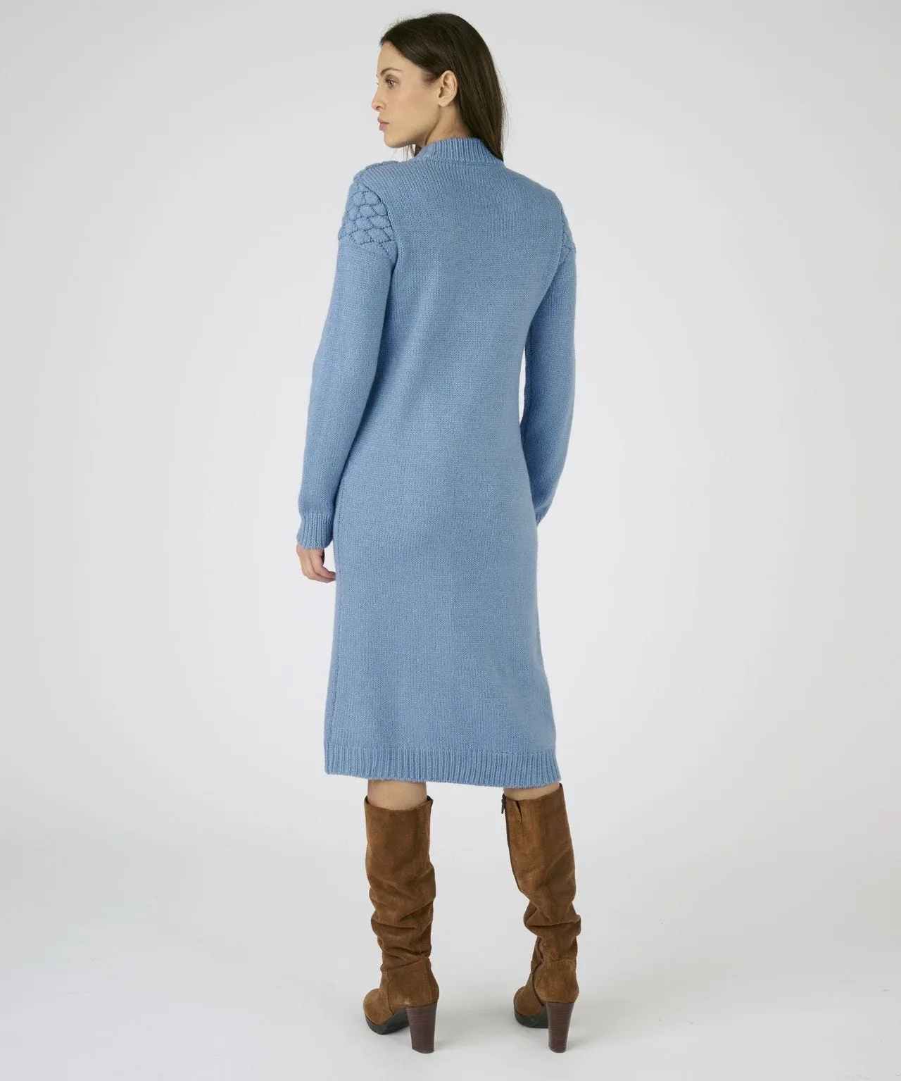 Long Sleeved Knitted Dress with Front Detail