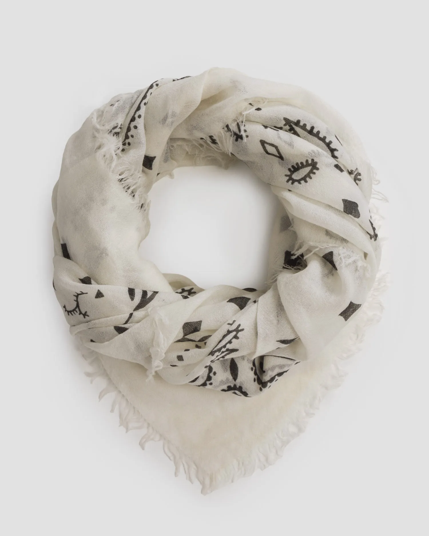 Kujten Effy Women's White Cashmere Scarf ak2904-755