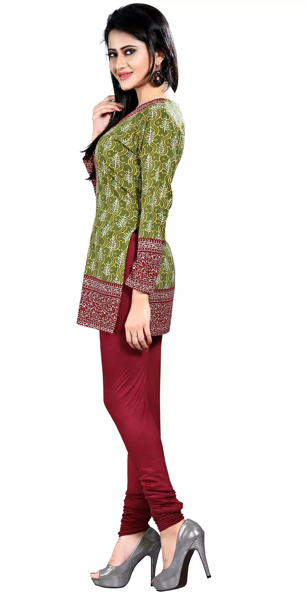 Kurti Tunic Green - Indian Printed Blouse for Women