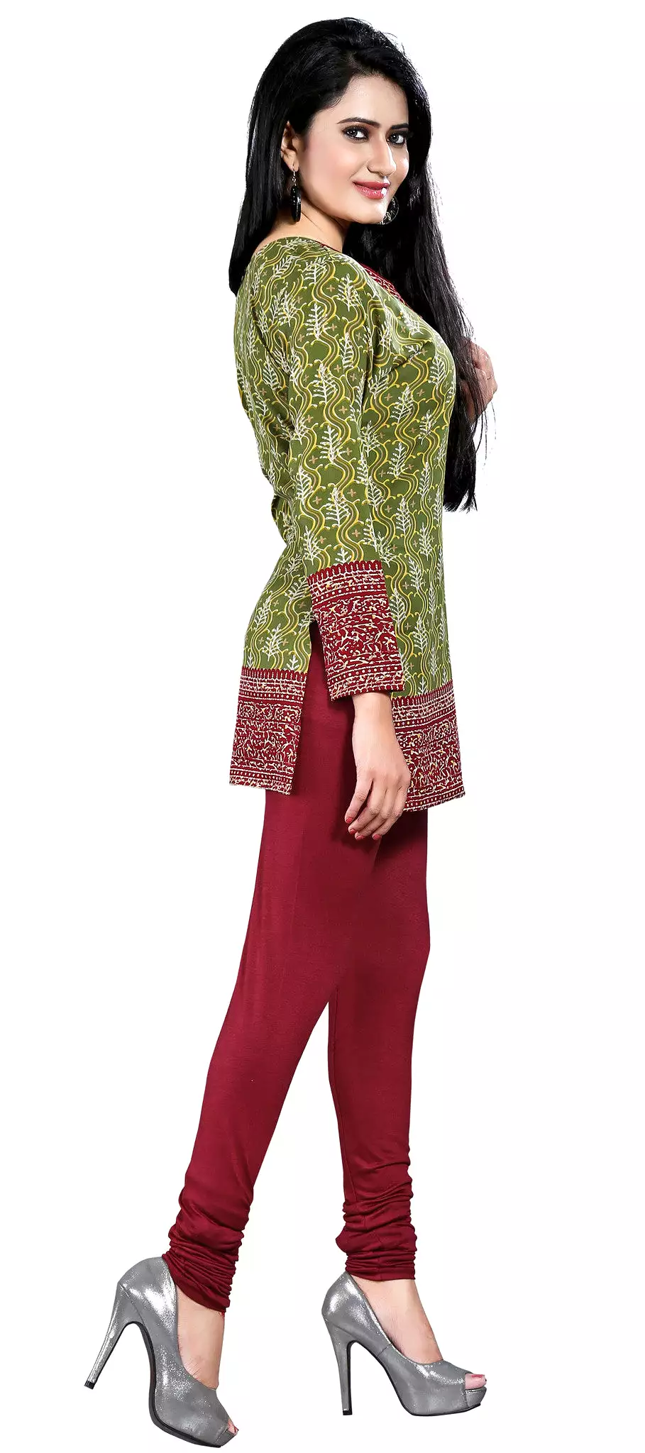 Kurti Tunic Green - Indian Printed Blouse for Women