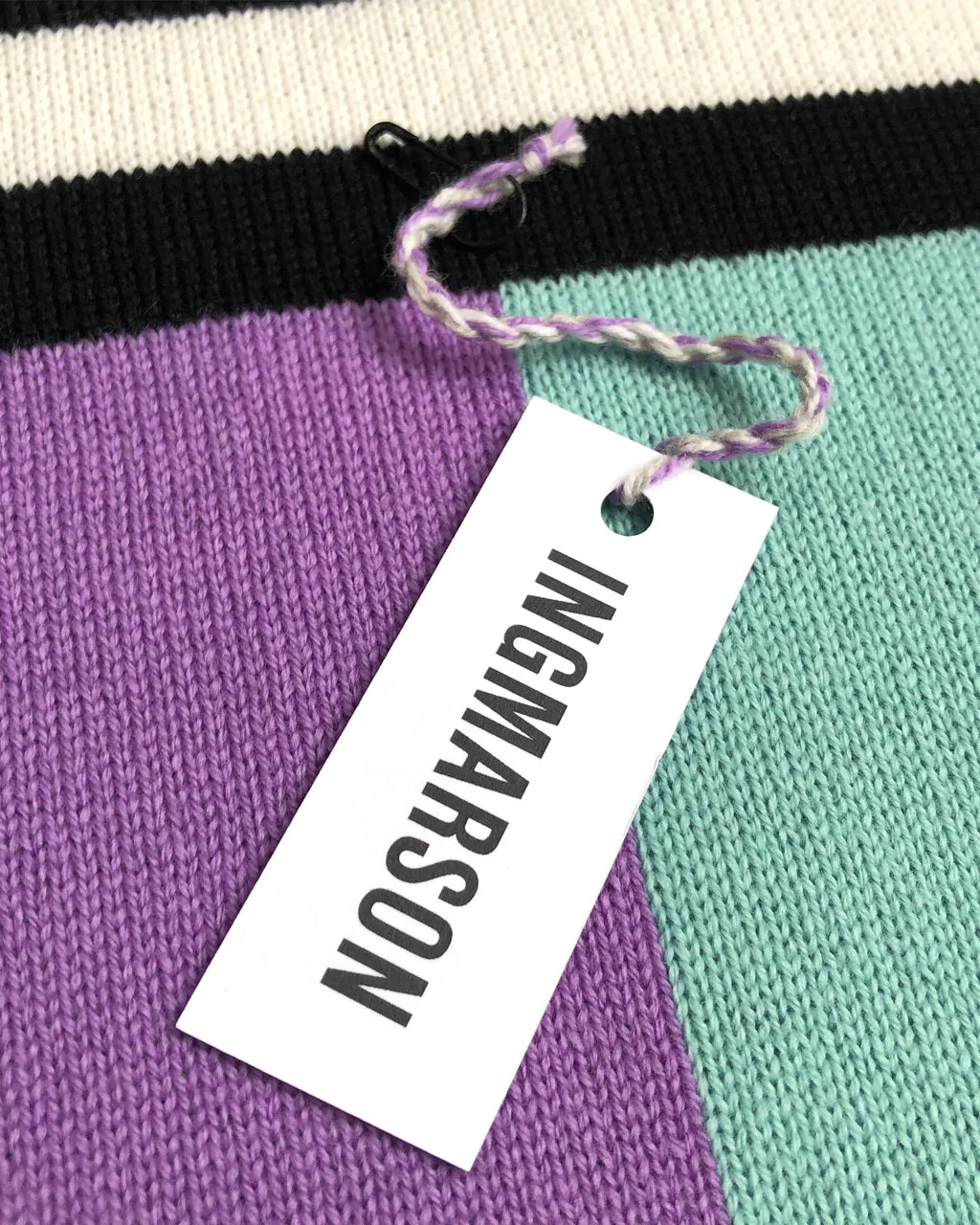 Lilac & Turquoise Multi-Striped Wool and Cashmere Scarf