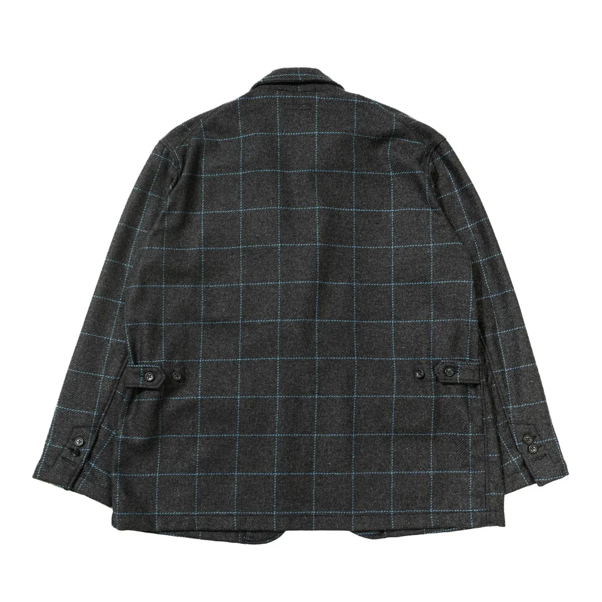 Loiter Wool Poly Windowpane Jacket - Charcoal/Light Blue