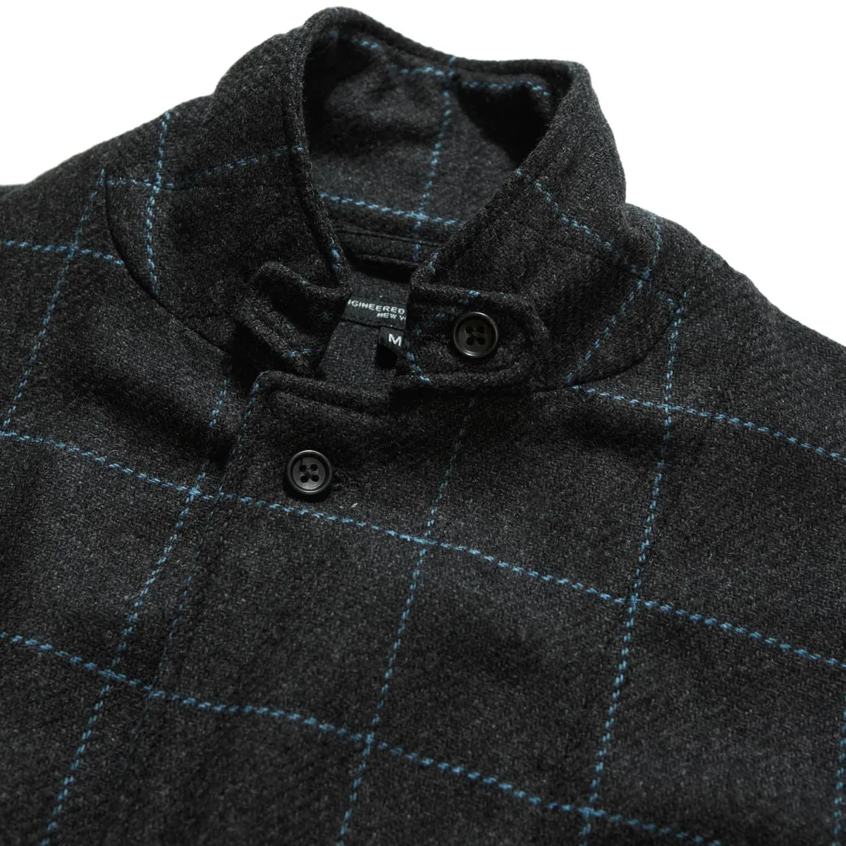 Loiter Wool Poly Windowpane Jacket - Charcoal/Light Blue