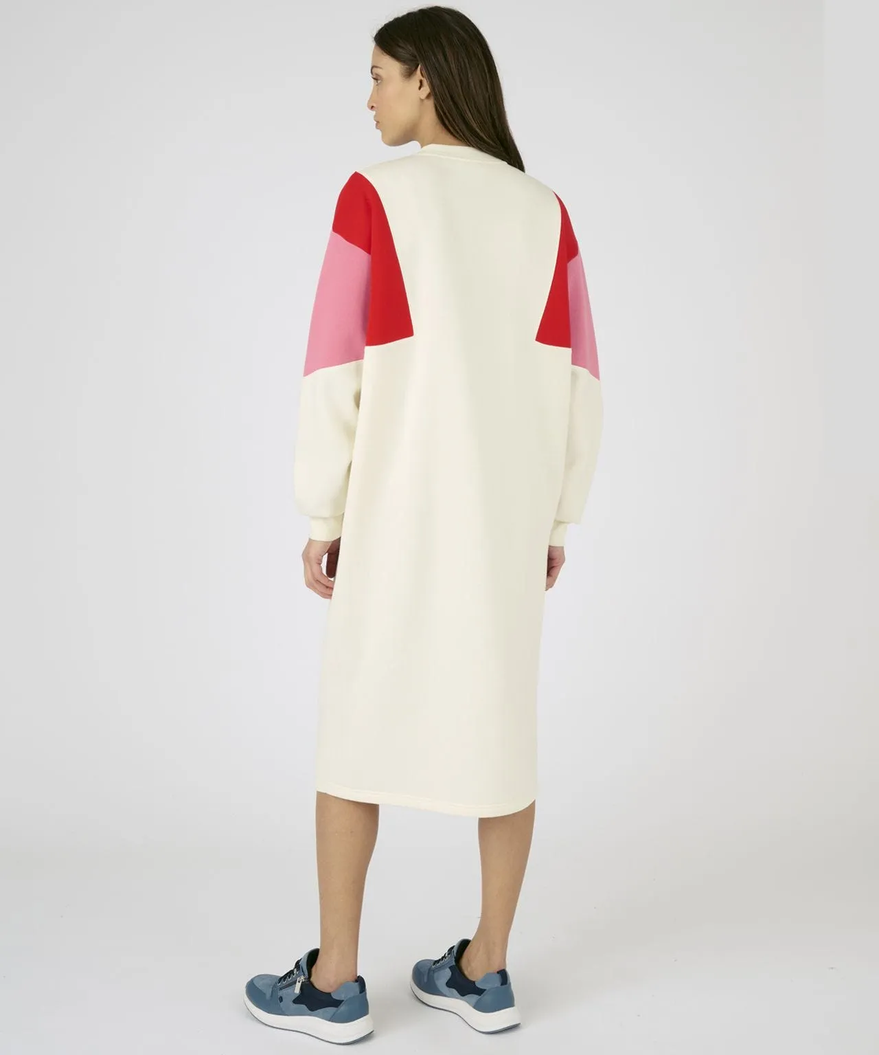 Colorblock Long Sleeved Sweatshirt Dress