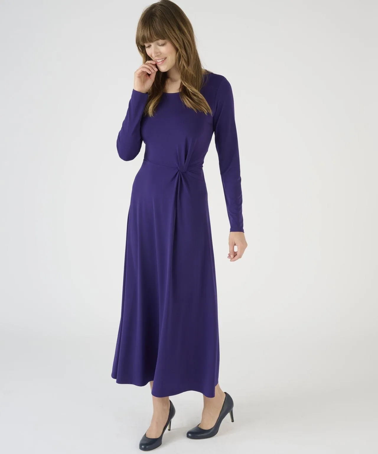 Long Sleeve Side Knot Jersey Dress