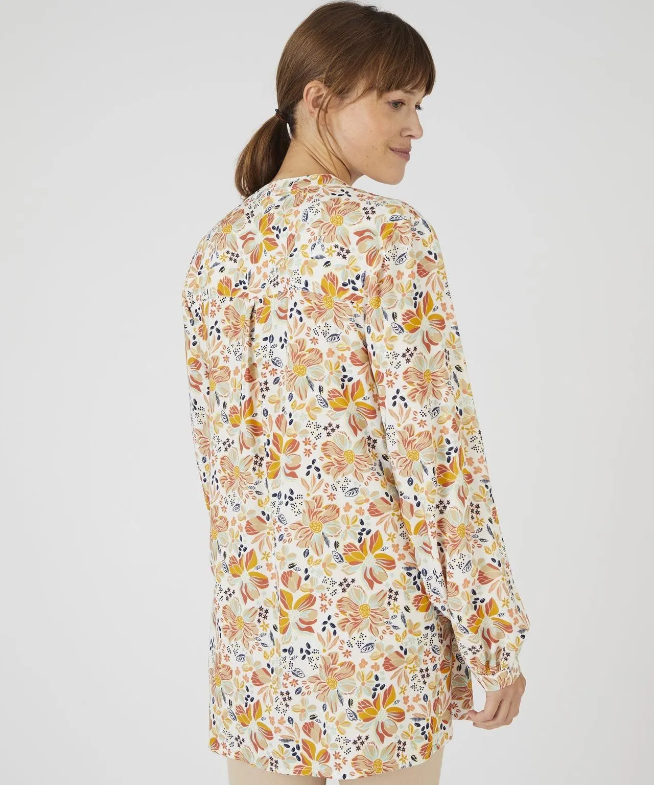 Longline Floral Print Tunic Top