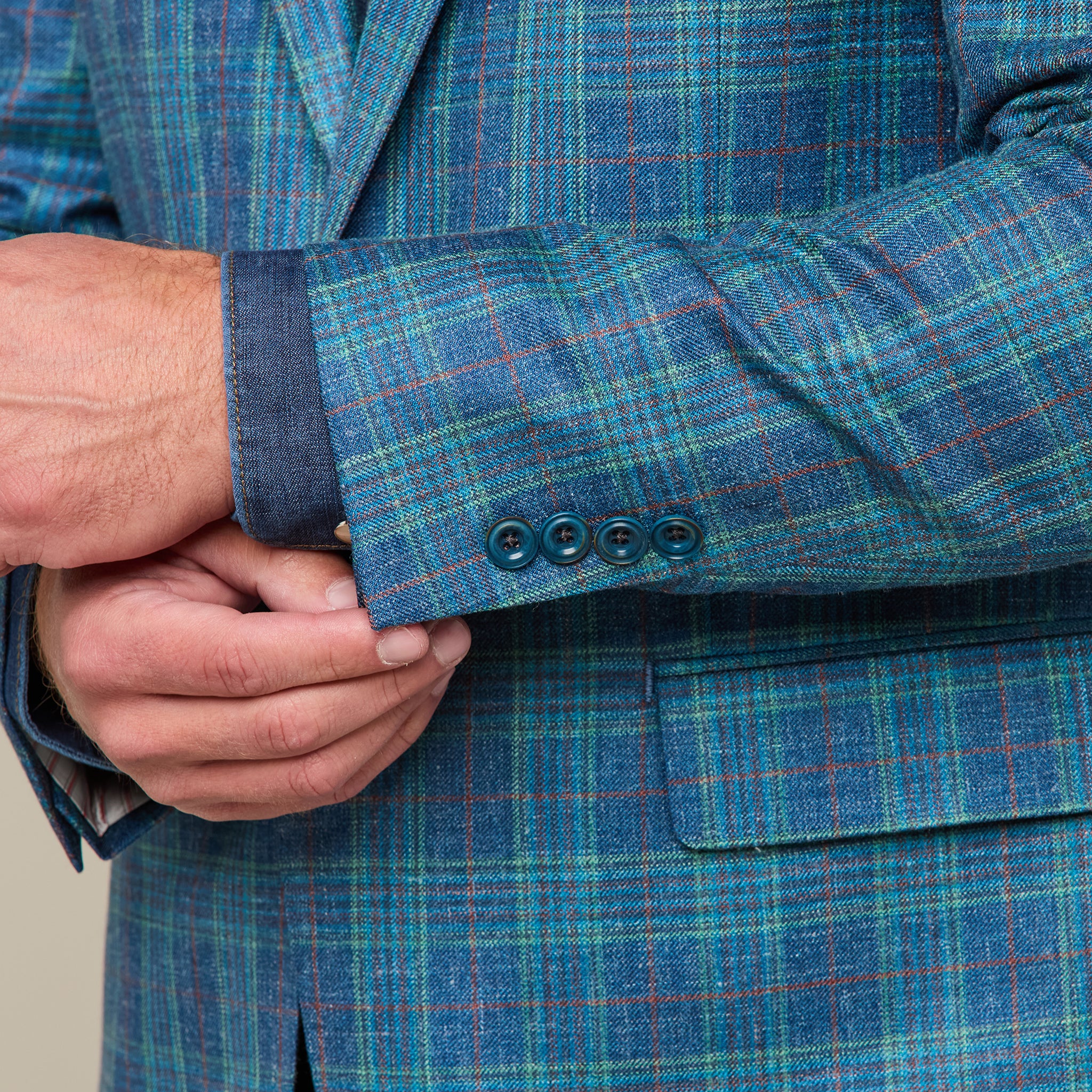 Lucchese Sport Coat - Blue/Green/Red Plaid