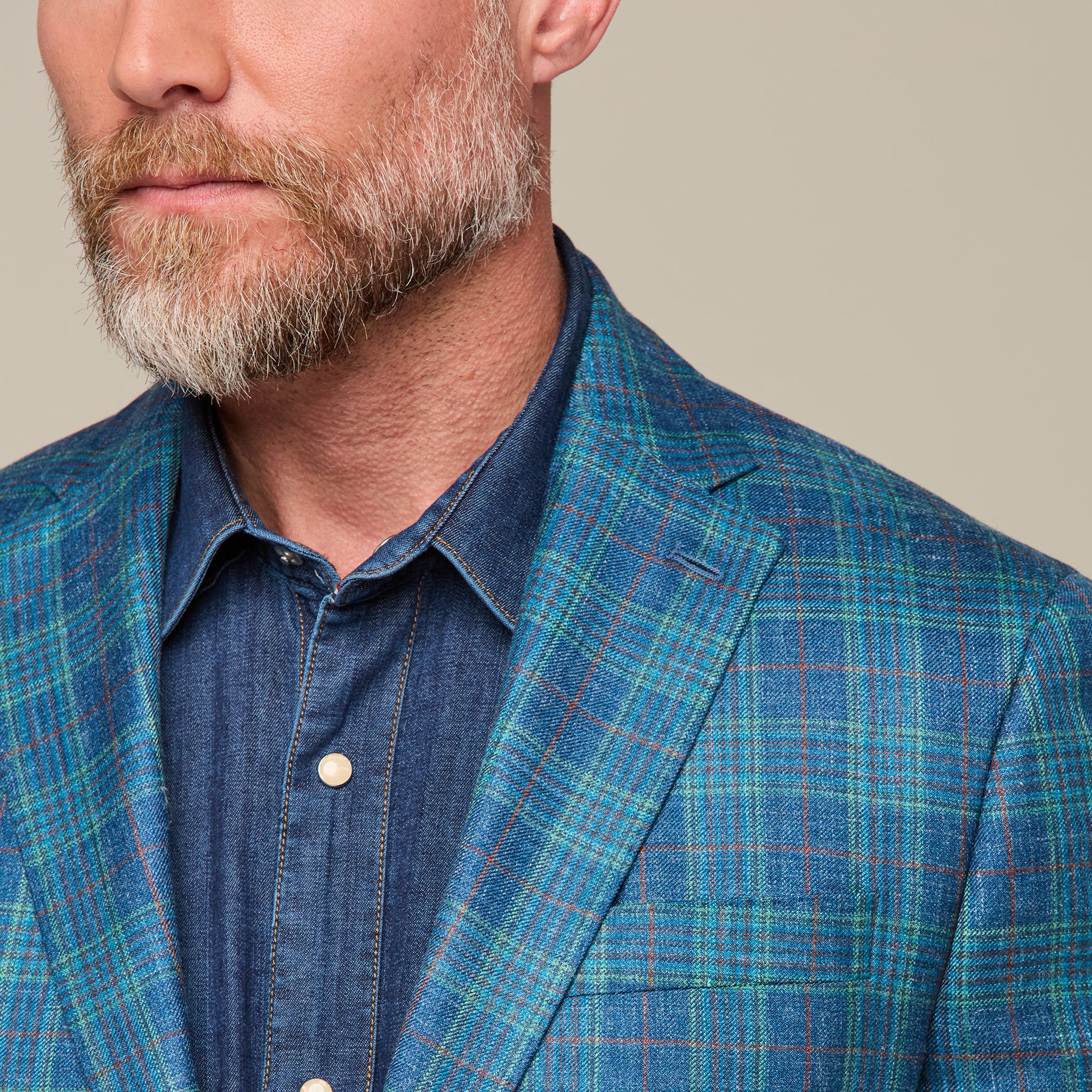 Lucchese Sport Coat - Blue/Green/Red Plaid