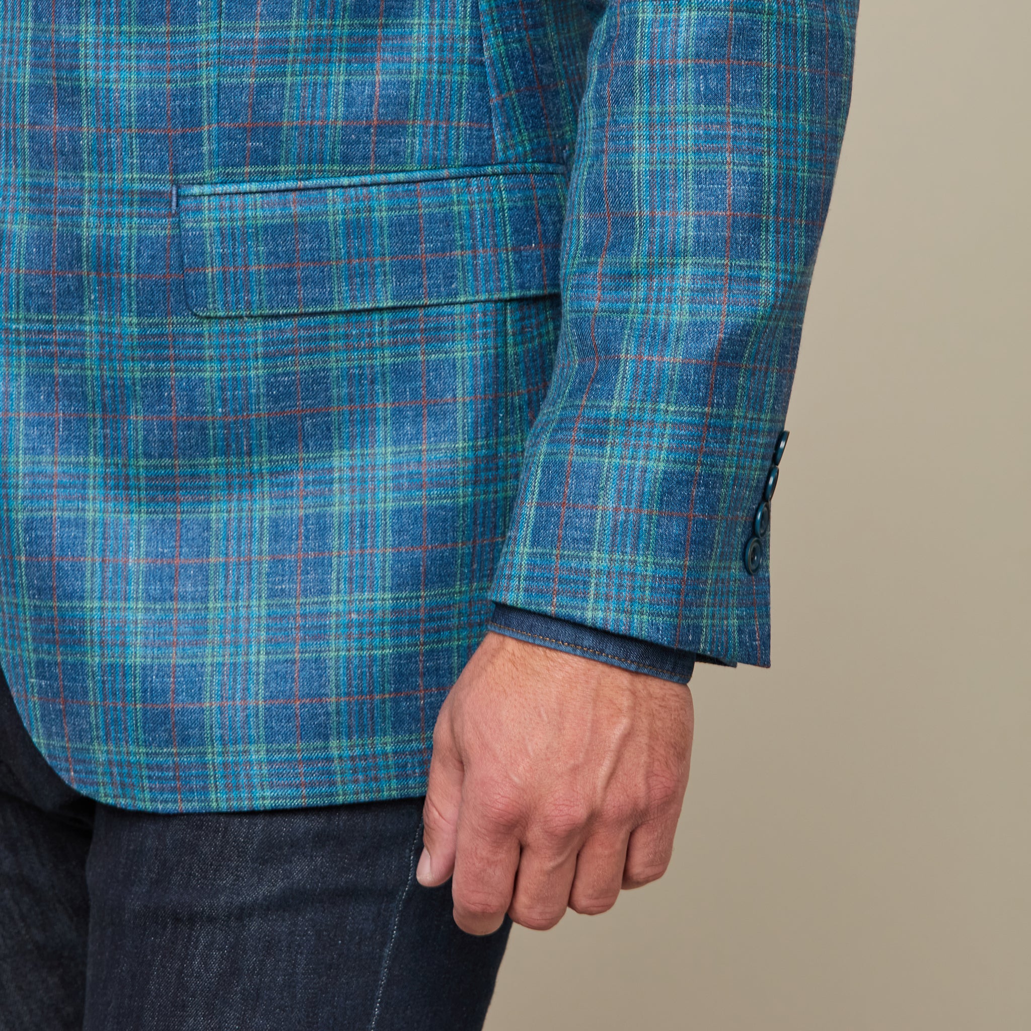 Lucchese Sport Coat - Blue/Green/Red Plaid