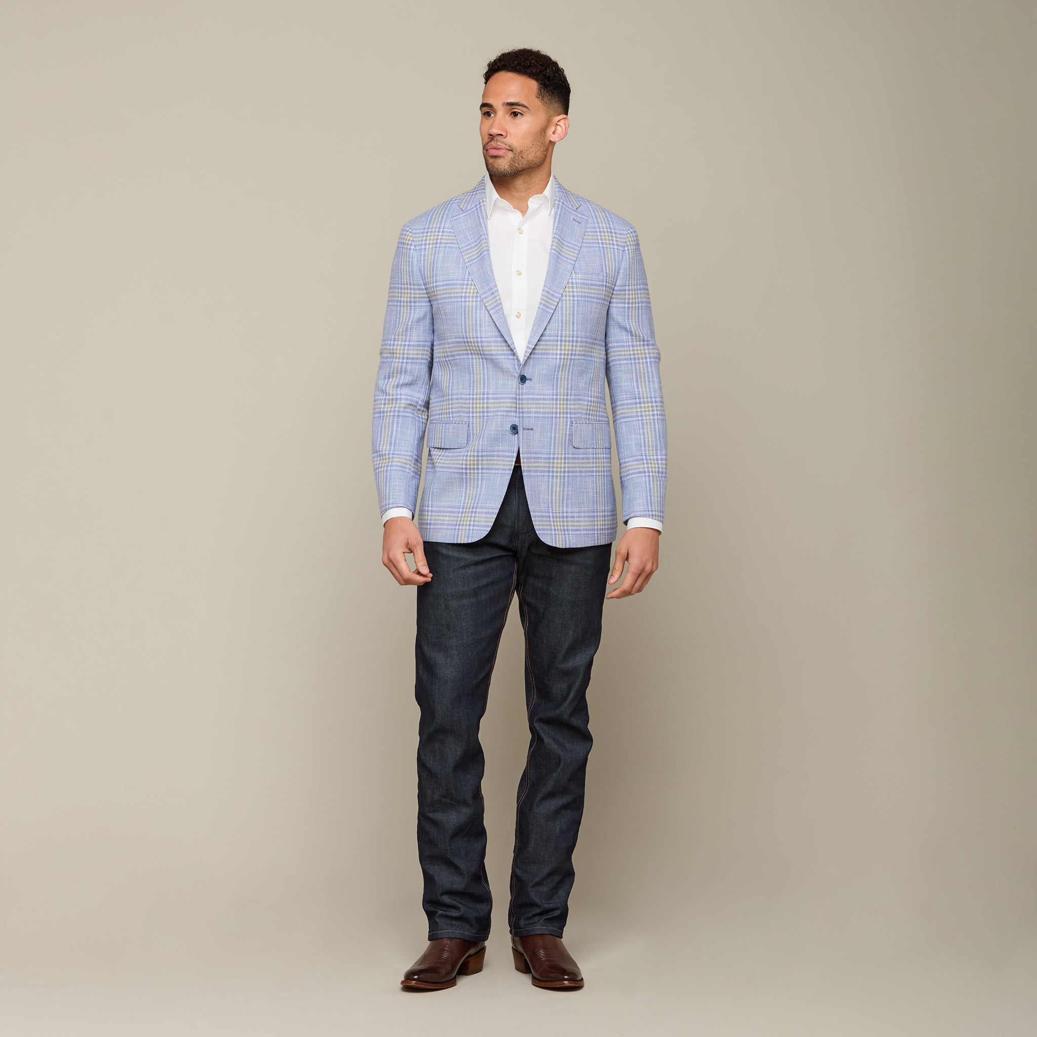 Lucchese Light Blue/Grey/White Sport Coat