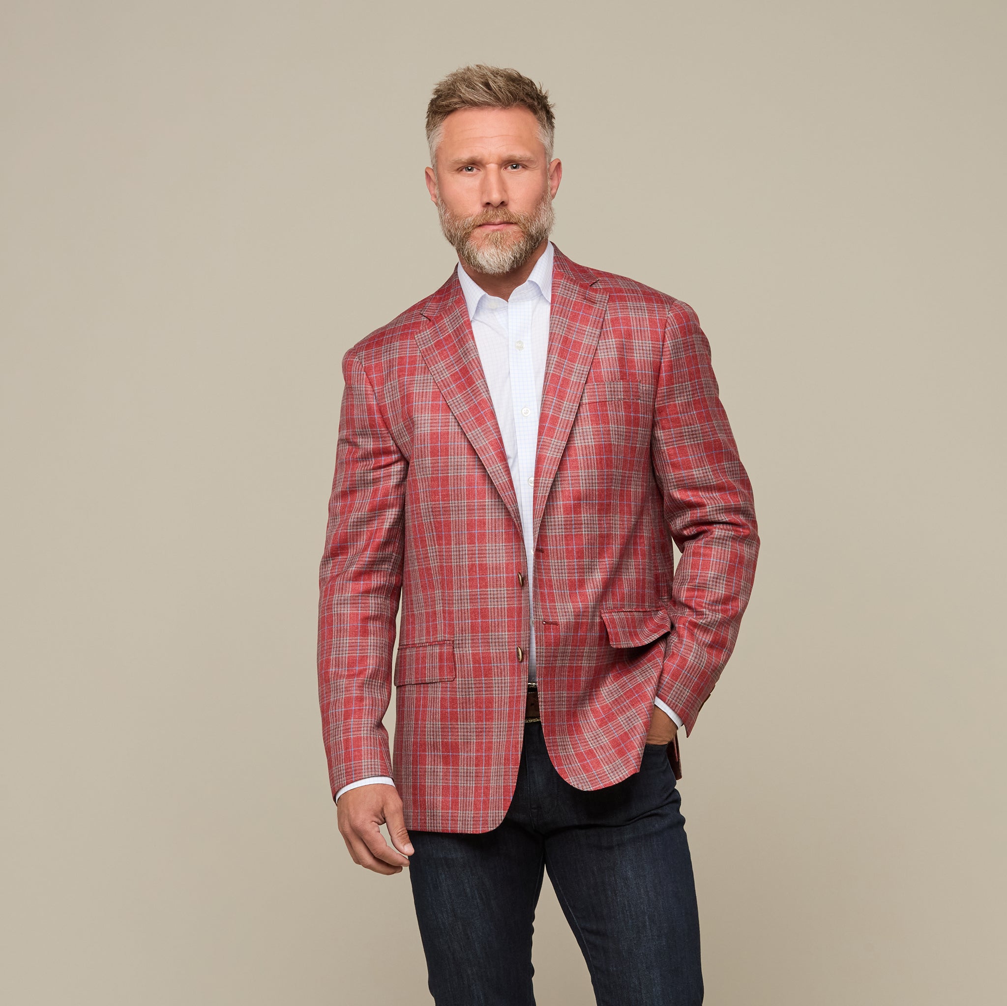 Lucchese Sport Coat - Red/Blue