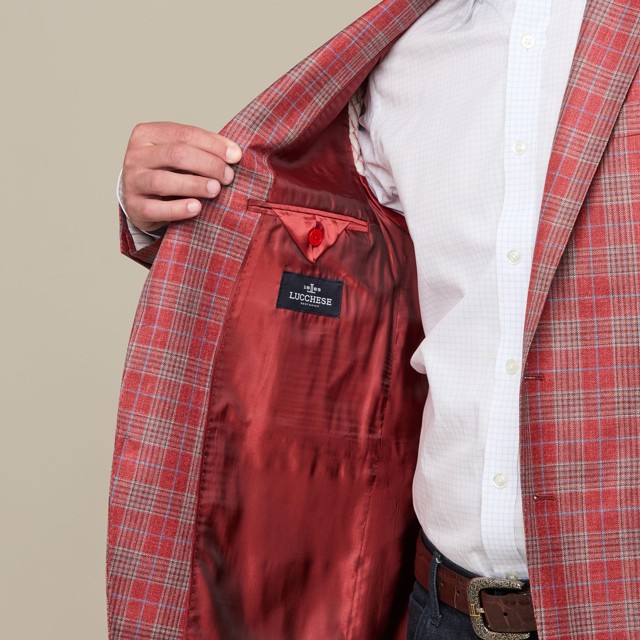 Lucchese Sport Coat - Red/Blue