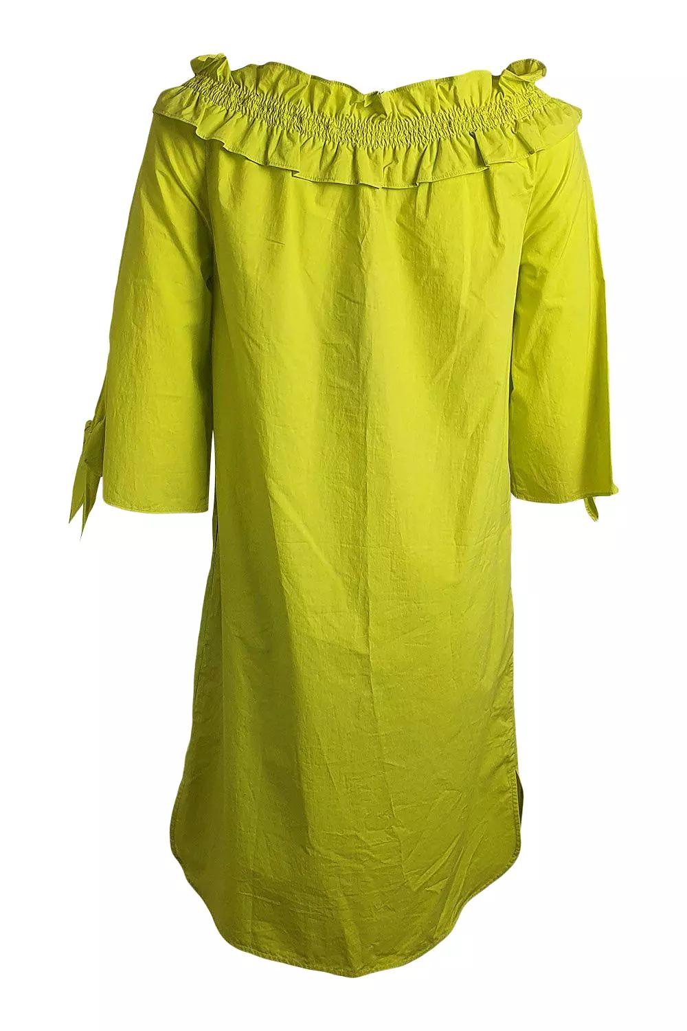 Luisa Cerano Mustard Yellow Cotton Dress with Ruffle Collar (DE 34 | GB 8)