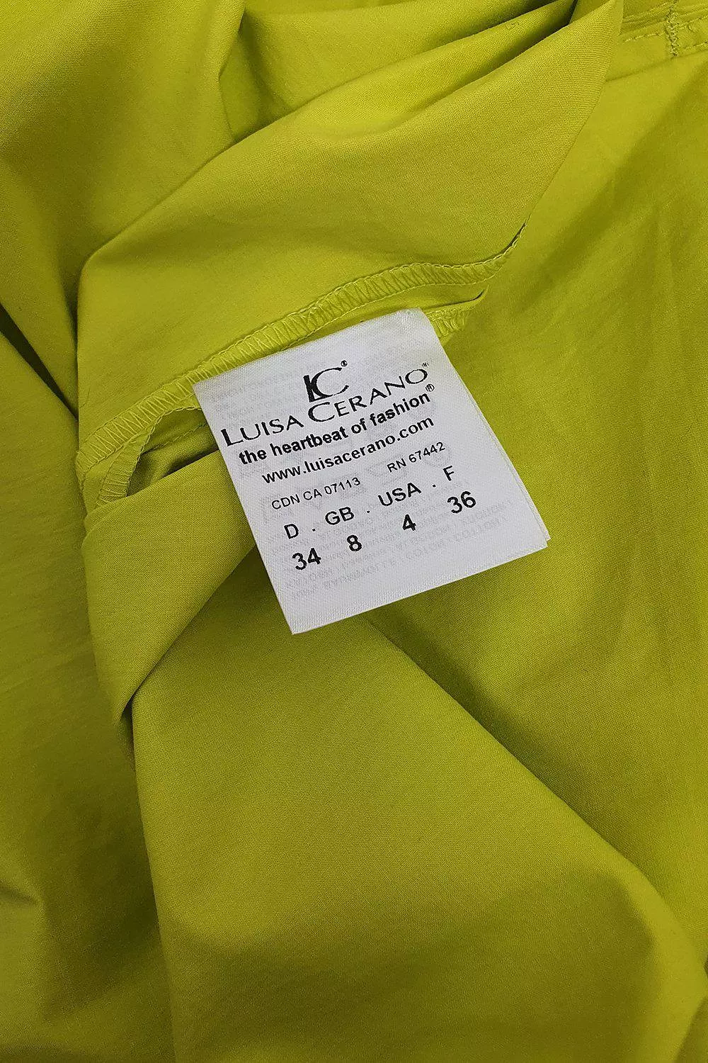 Luisa Cerano Mustard Yellow Cotton Dress with Ruffle Collar (DE 34 | GB 8)