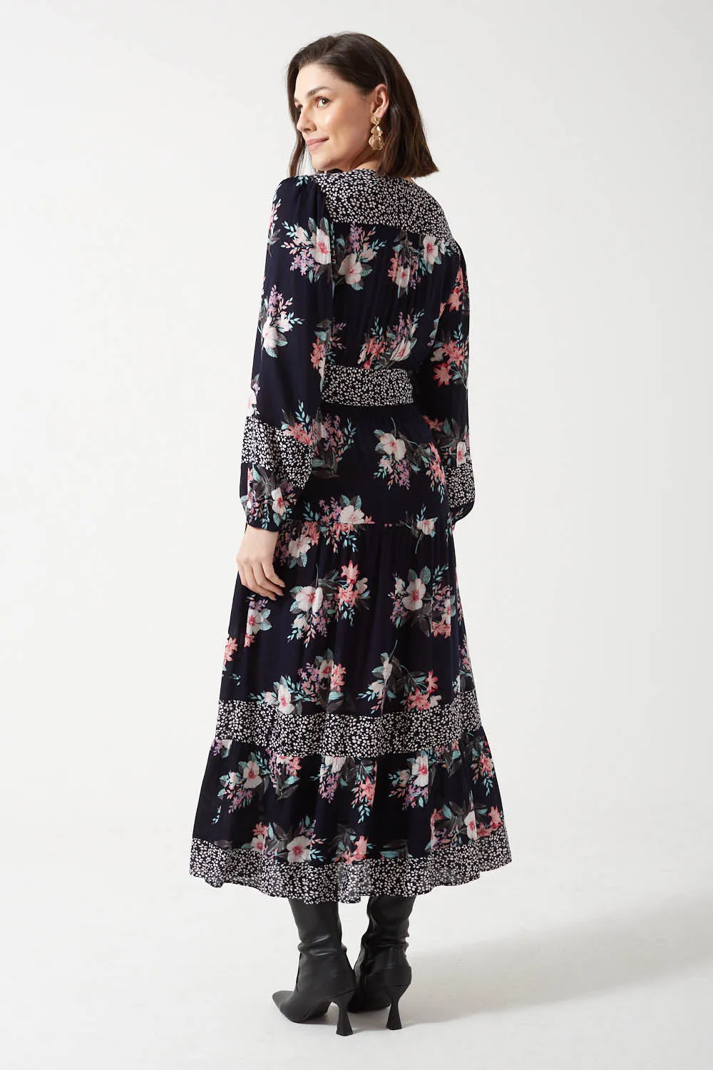 Long Sleeve Floral Dress by Marc Angelo