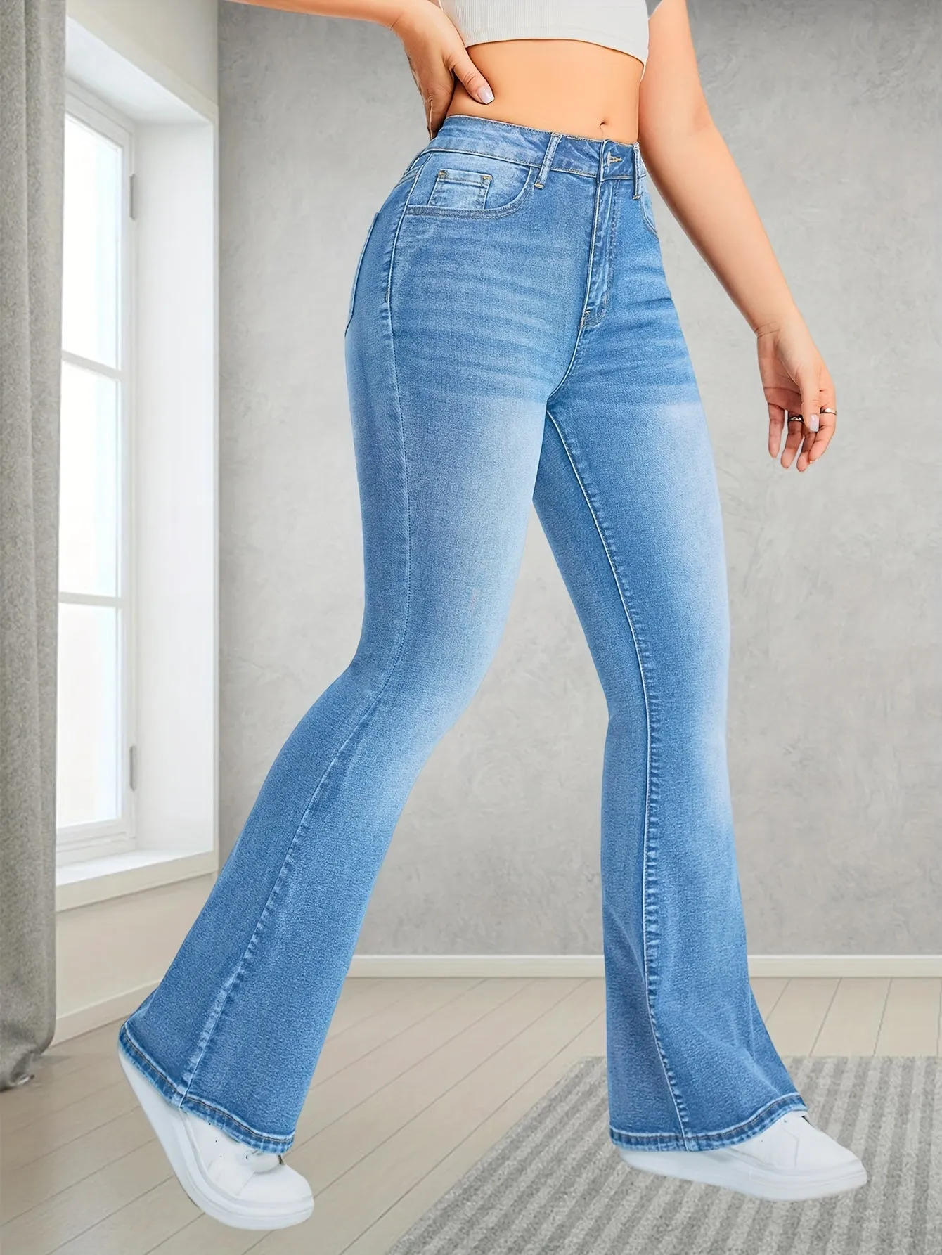 Marigold - Jean Bootcut Décontracté à Taille Haute