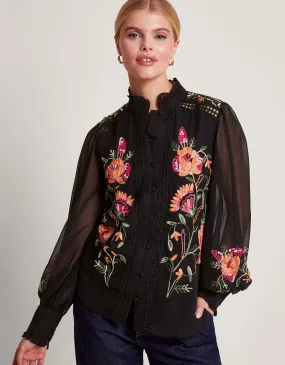 Black Matilda Embroidered Blouse