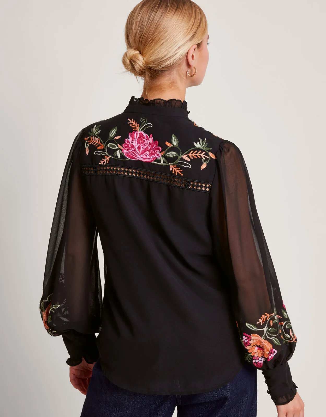 Black Matilda Embroidered Blouse