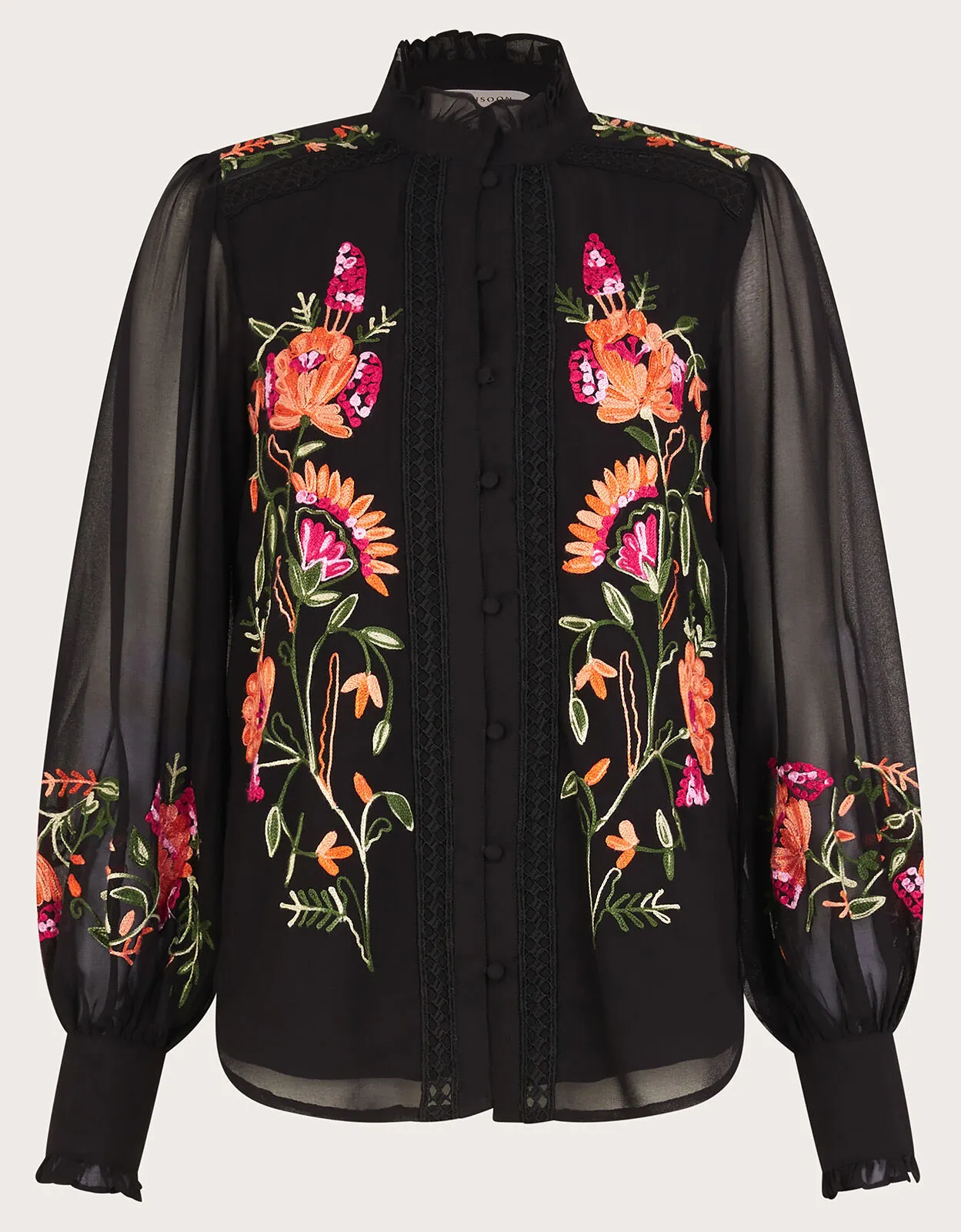 Black Matilda Embroidered Blouse