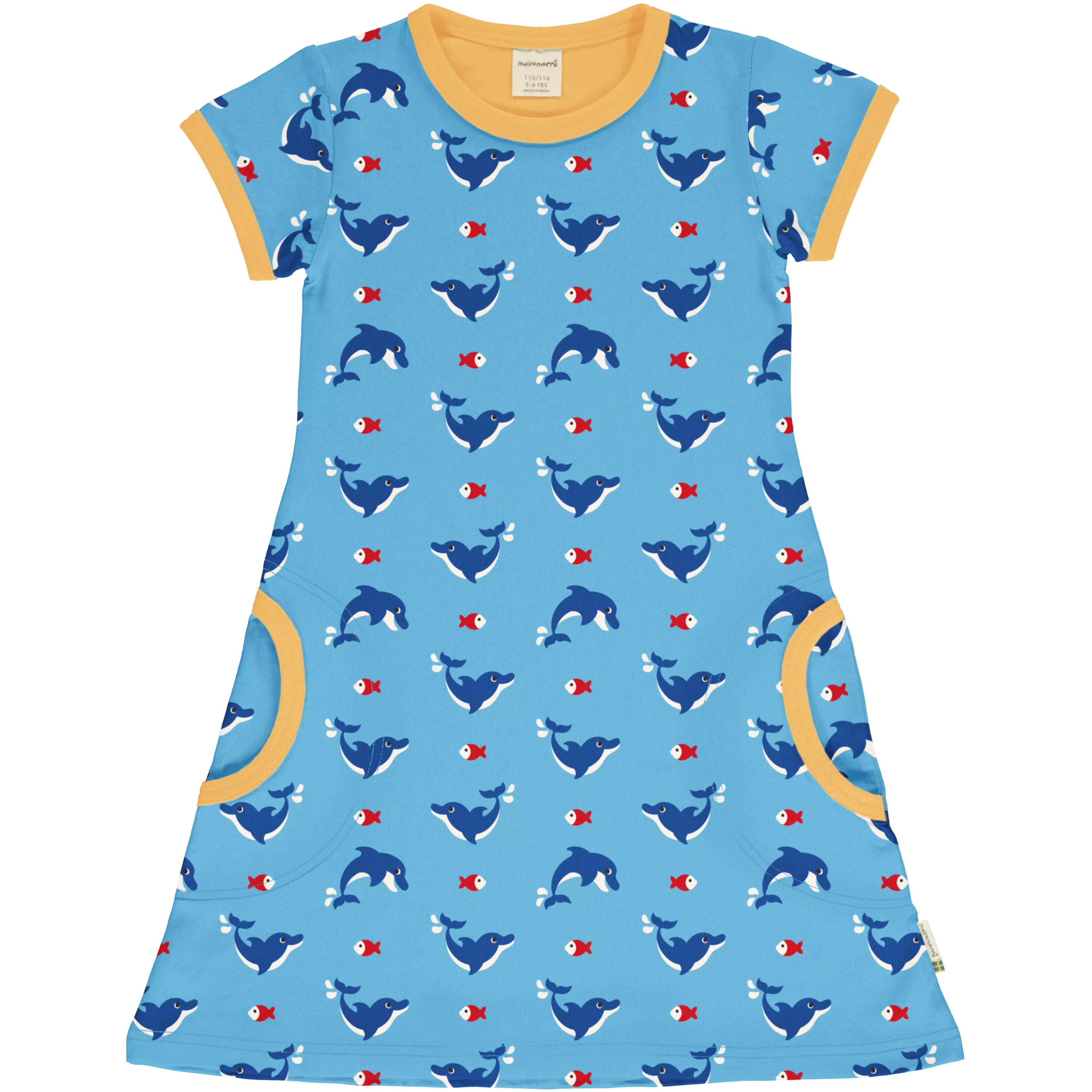 Maxomorra Dolphin Dress Organic Cotton Short Sleeve