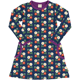 Maxomorra Long Sleeved Dress in Dream Job Flowers pattern