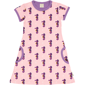 Maxomorra Seahorse Dress - Organic Cotton, Short Sleeves