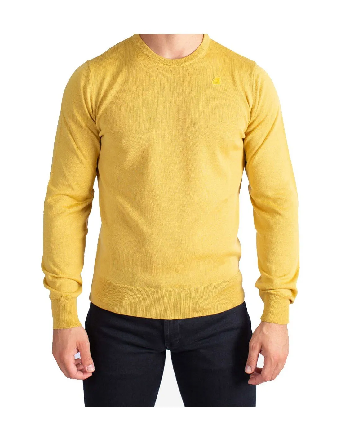 Men's yellow merino wool pullover K-way K6113BW Sebastien