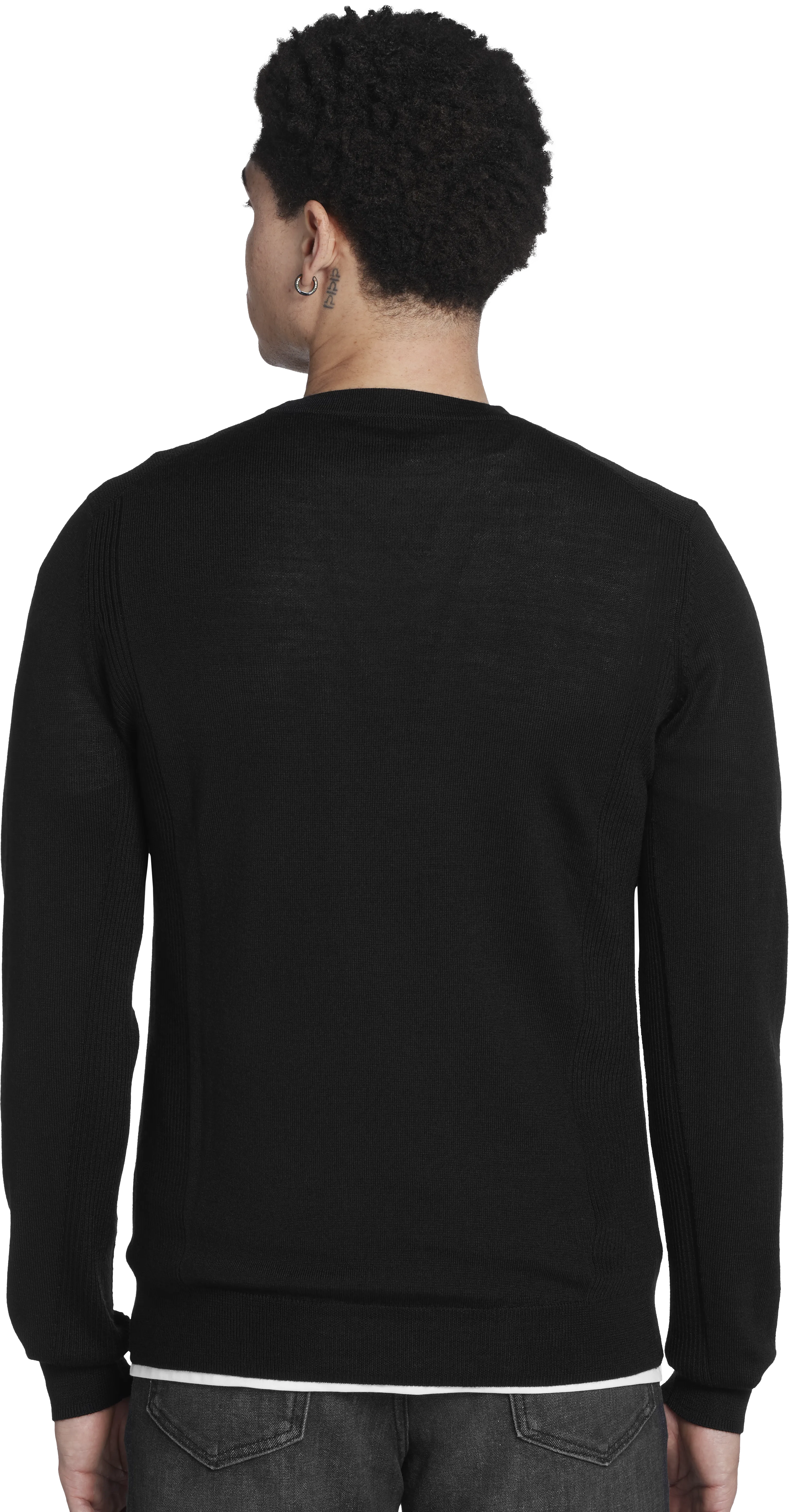 Merino Wool Crewneck Sweater for Men in Slim Fit