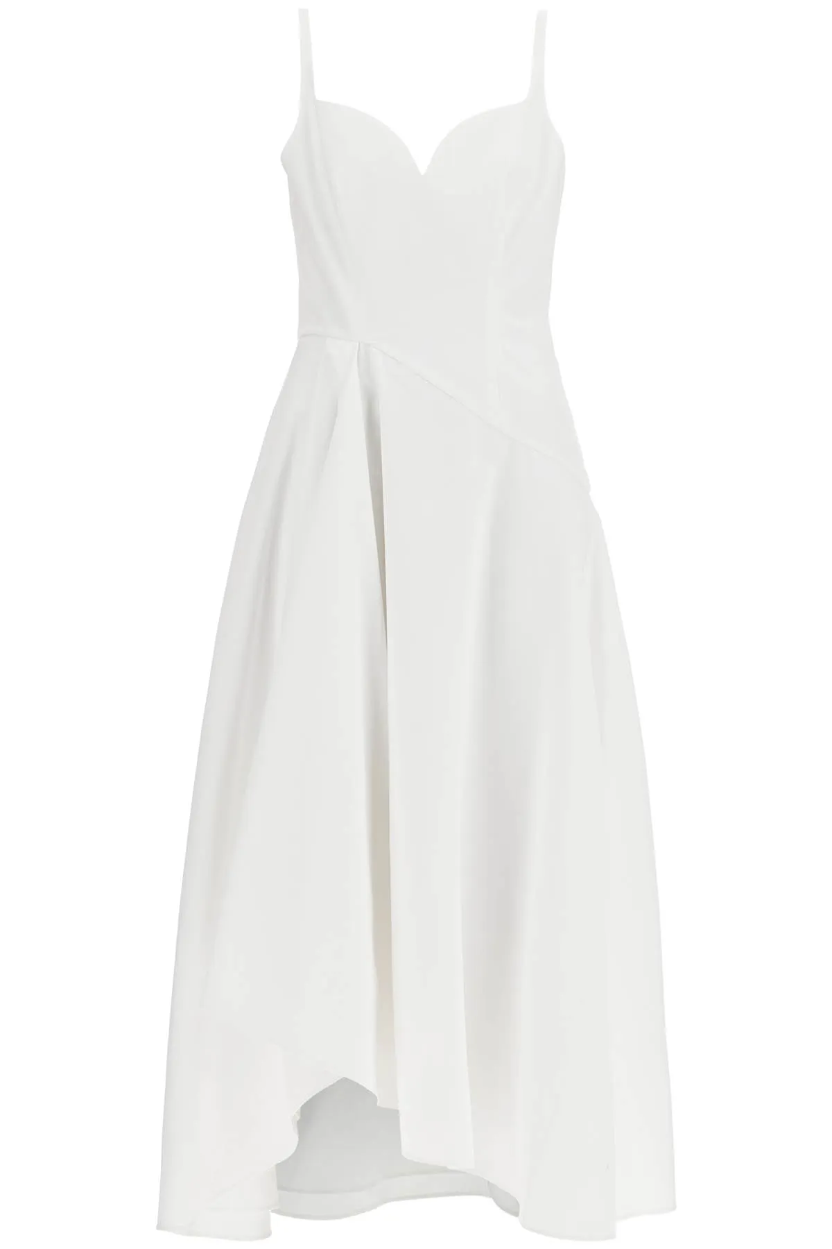 White Sweetheart Neckline Midi Dress