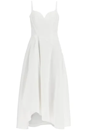 White Sweetheart Neckline Midi Dress