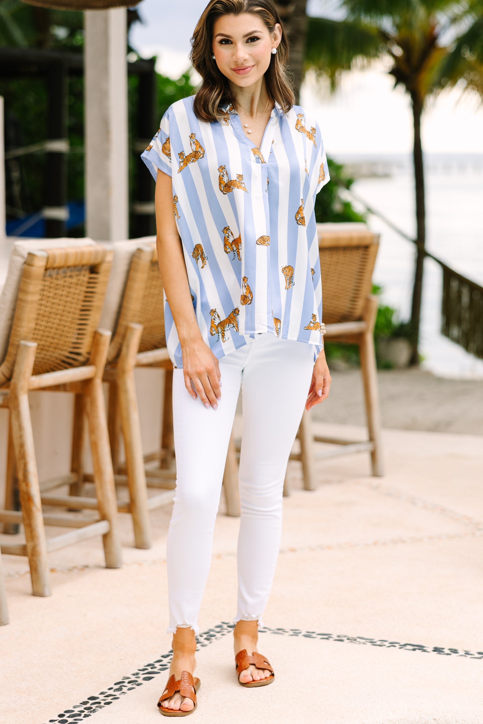 Moving On Light Blue Blouse