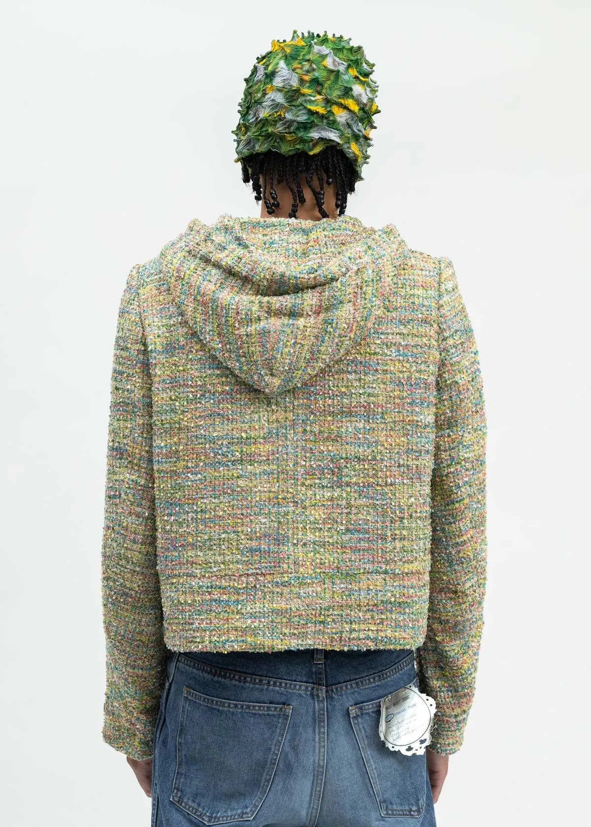 Multi-Colored Masu Candy Tweed Zip-up Hoodie