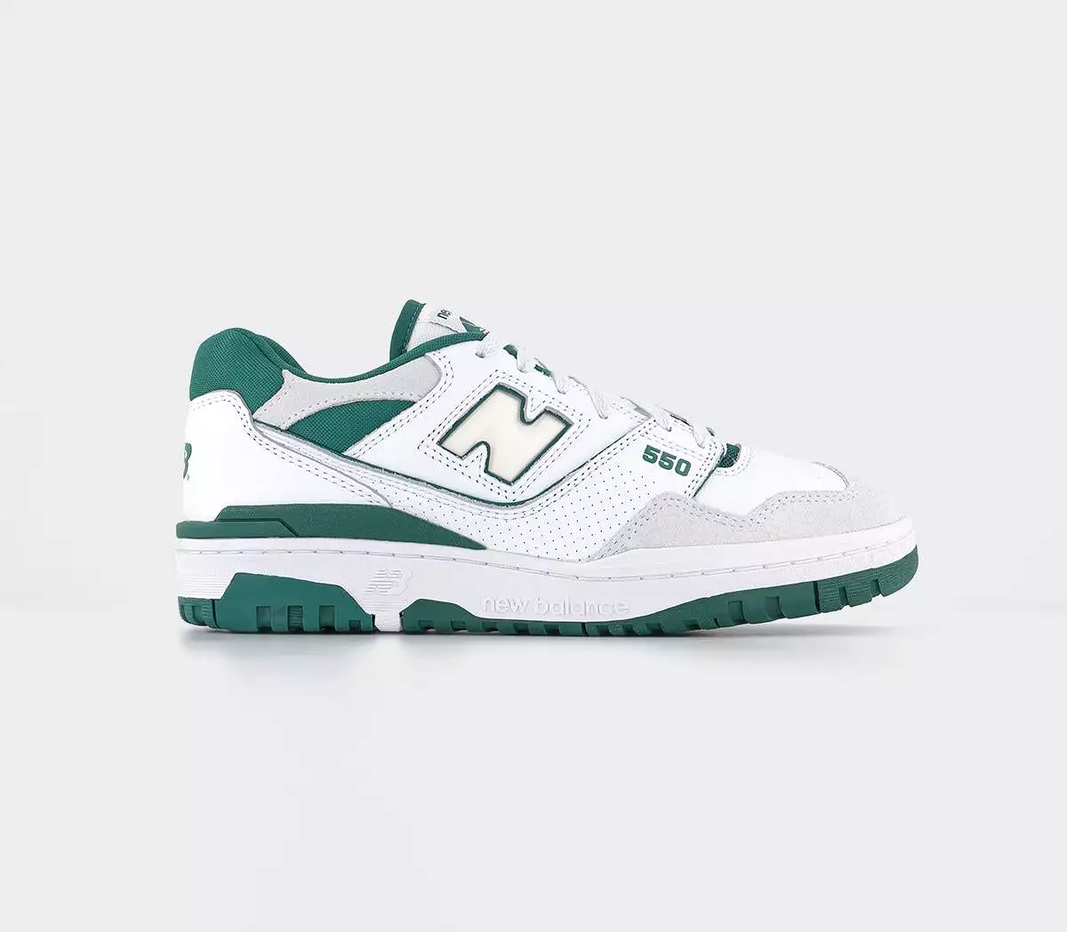 New Balance BB550 sneakers - white, teal, off-white, UK size 8.