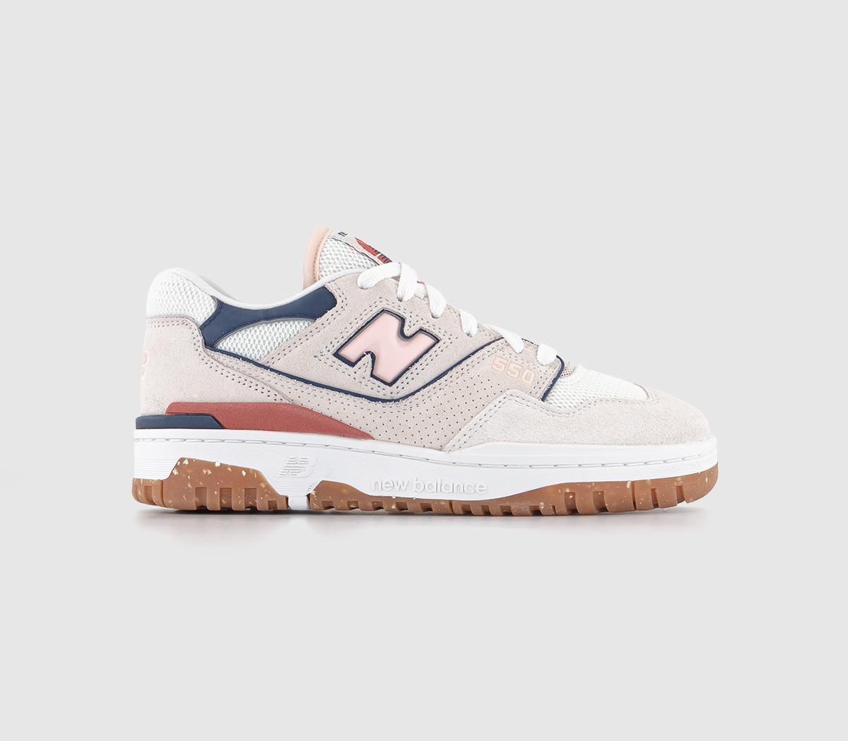 New Balance BB550 Trainers - Sea Salt Navy Red.