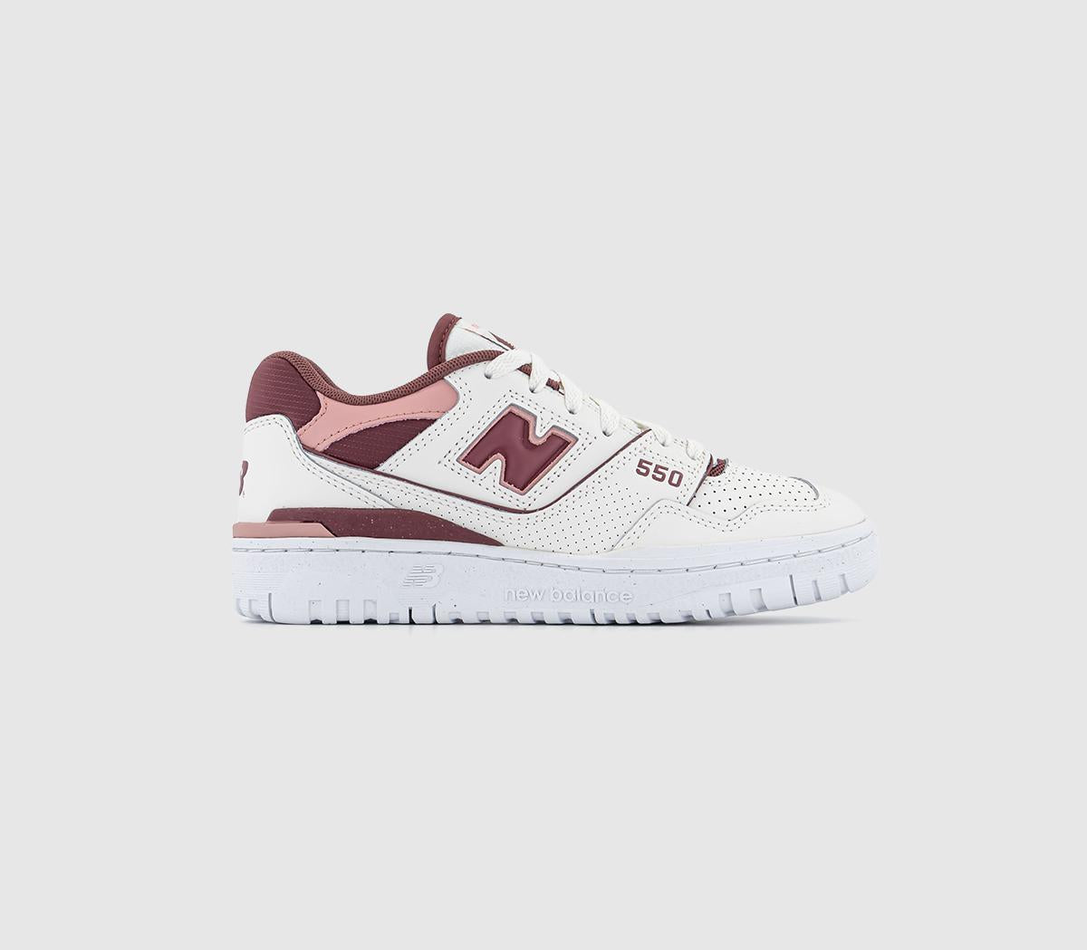 New Balance BB550 Trainers - Sea Salt Pink Red.