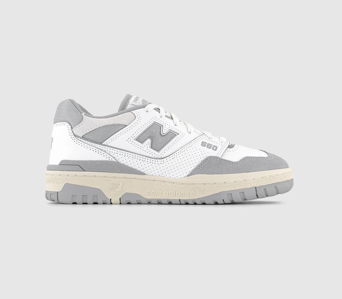 New Balance BB550 White Grey Offwhite Athletic Shoes