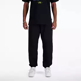 New Balance black fleece trackpants for men.