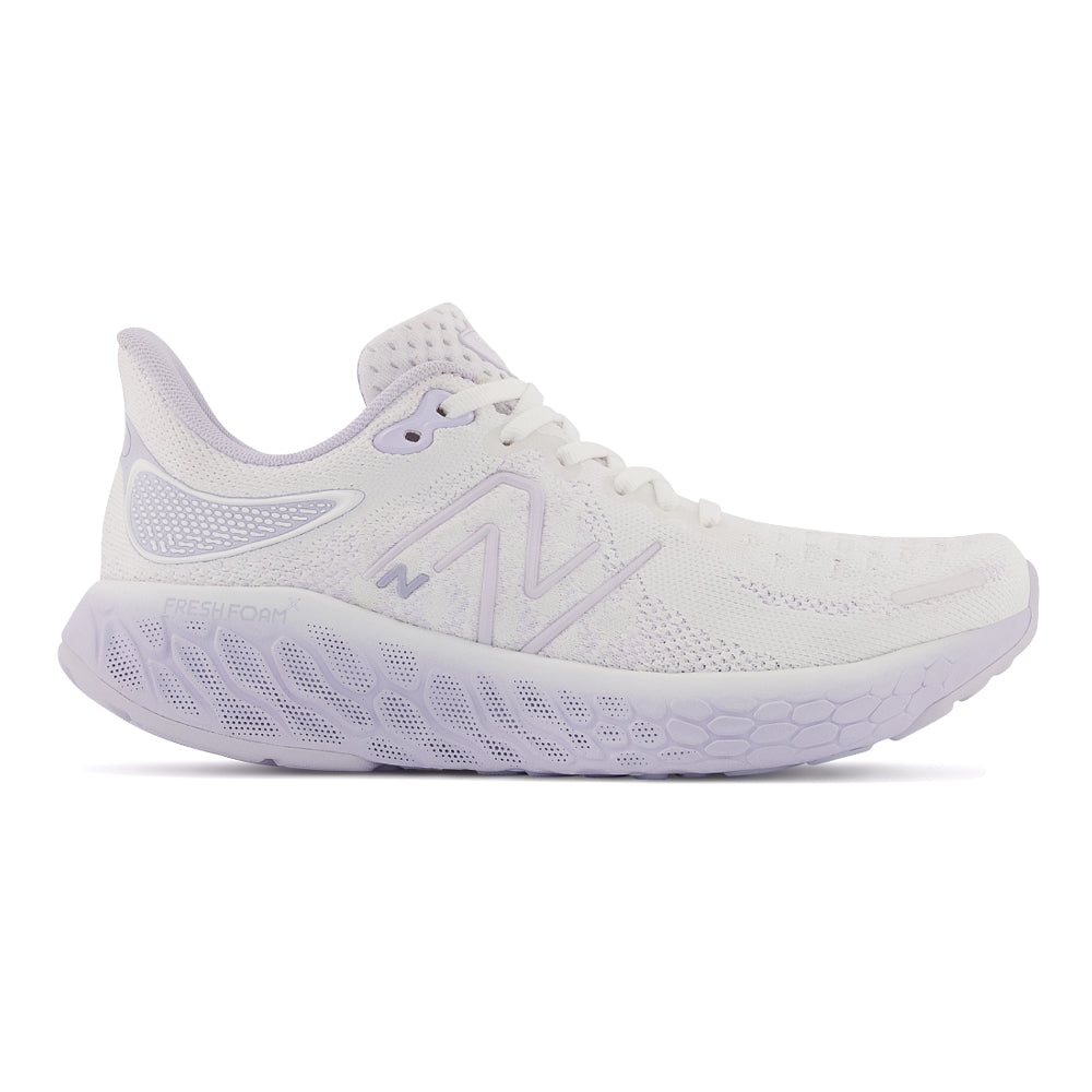 New Balance Fresh Foam X 1080v12 Women's Athletic Shoe in White/Libra/Violet Haze, Size 10.5 B