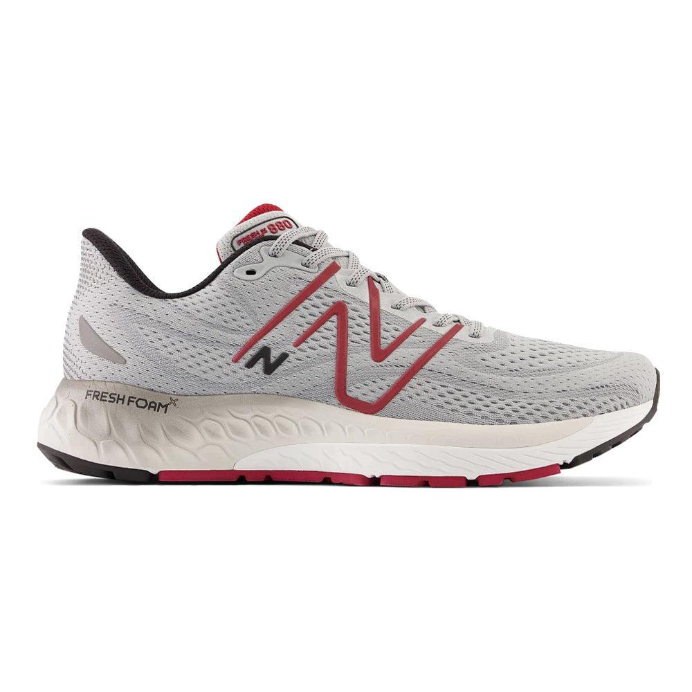 New Balance Fresh Foam X 880v13 Men's Running Shoes, Aluminum Grey/Crimson, Size 10.5 Wide