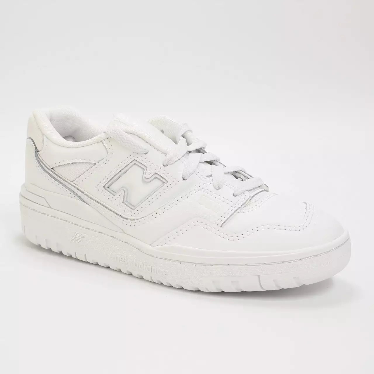 New Balance kids BB550 Gs white mono trainers.