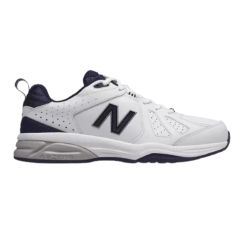 New Balance men's 624v5 white/navy shoe 2E wide