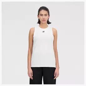 New Balance Women's Heather Tank - White: Women's White New Balance Heather Tank.