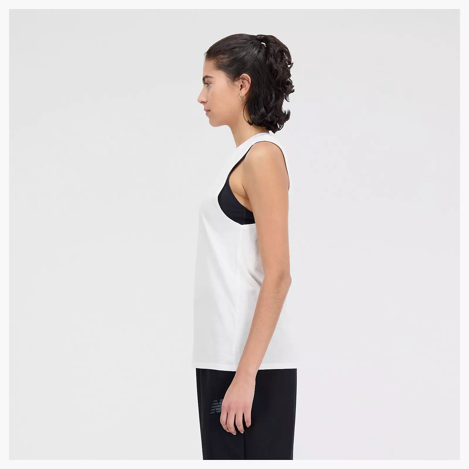 New Balance Women's Heather Tank - White: Women's White New Balance Heather Tank.