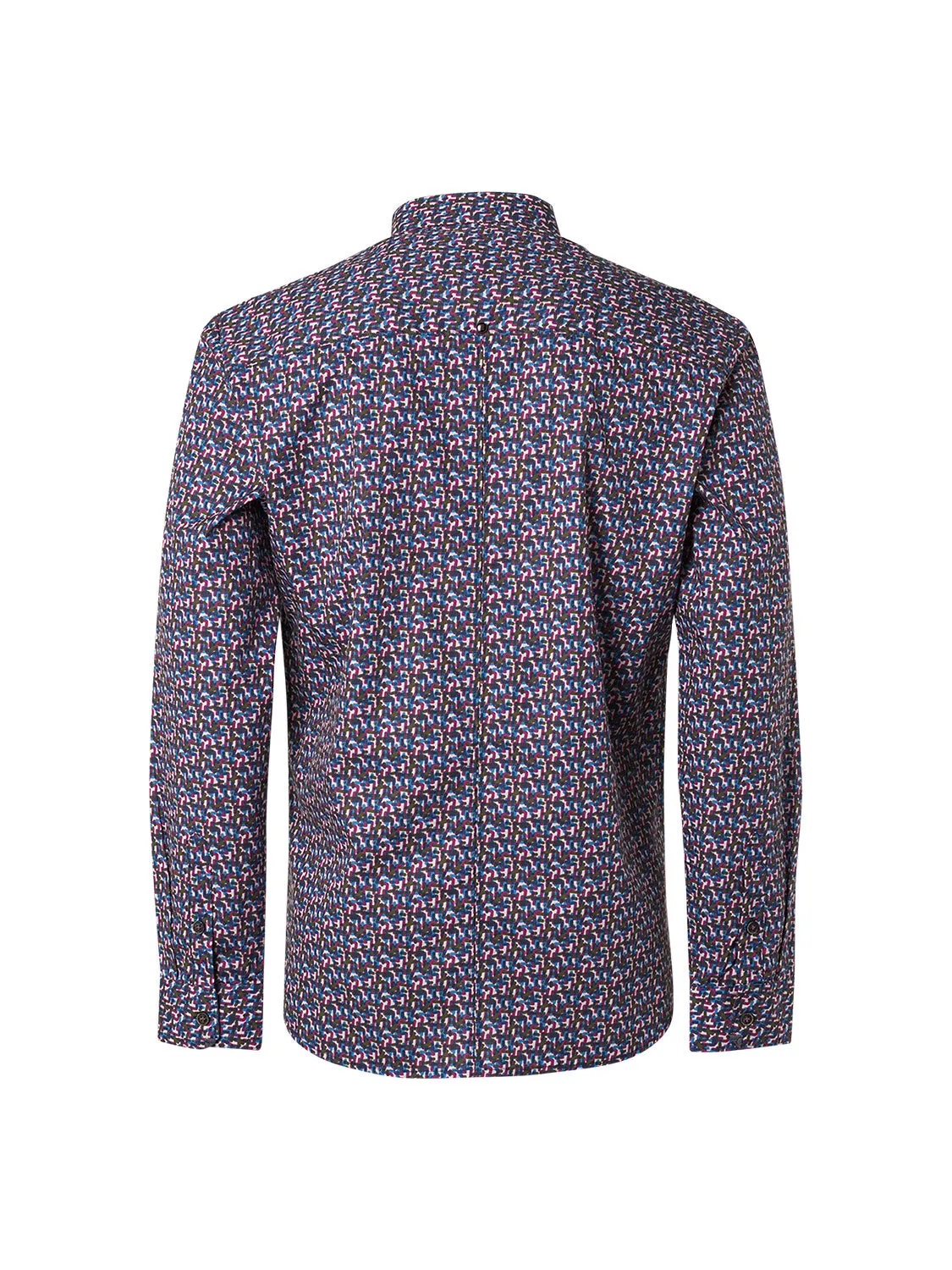 No Excess Mauve Allover Print Stretch Shirt