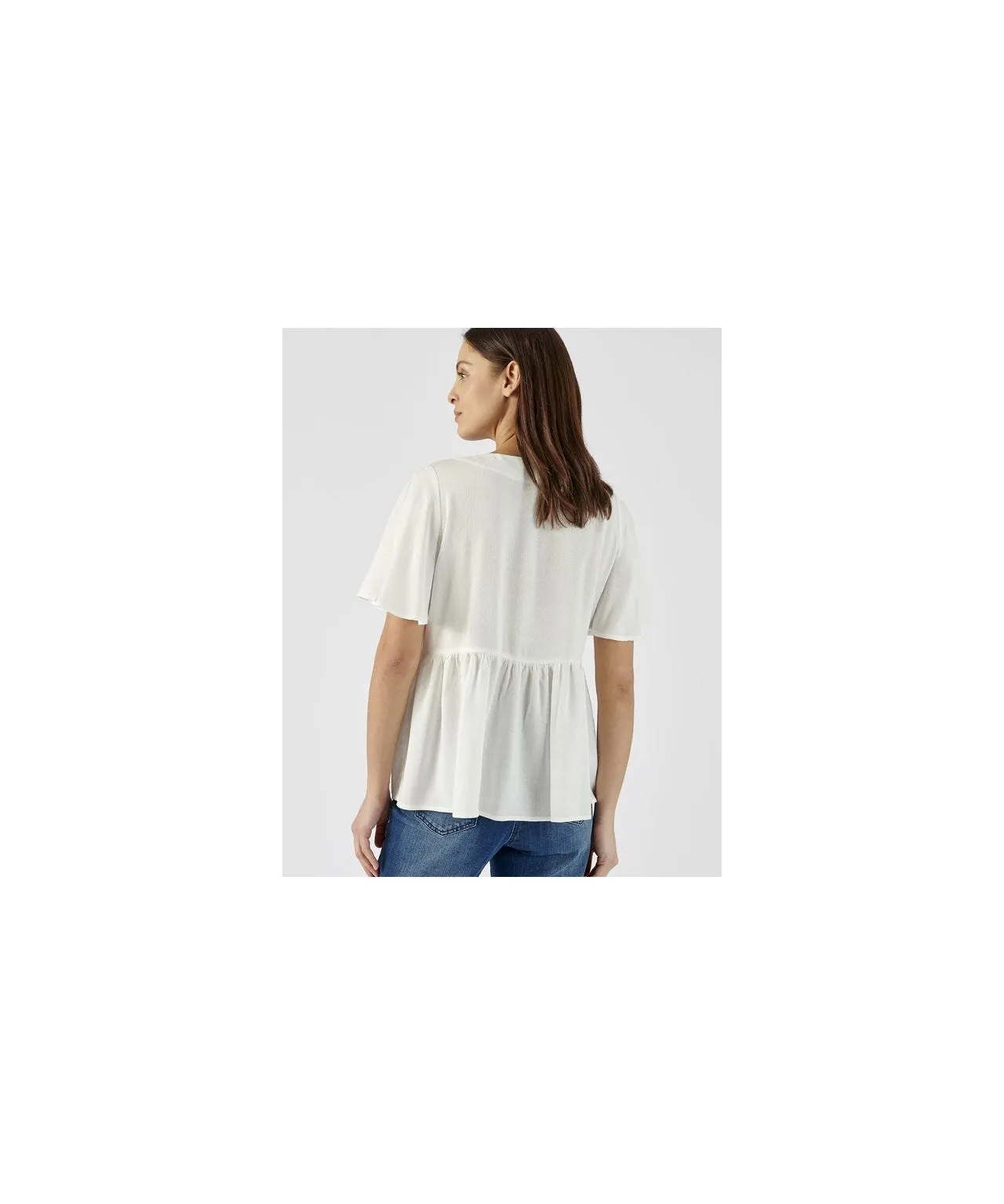 Embroidered Off White Blouse