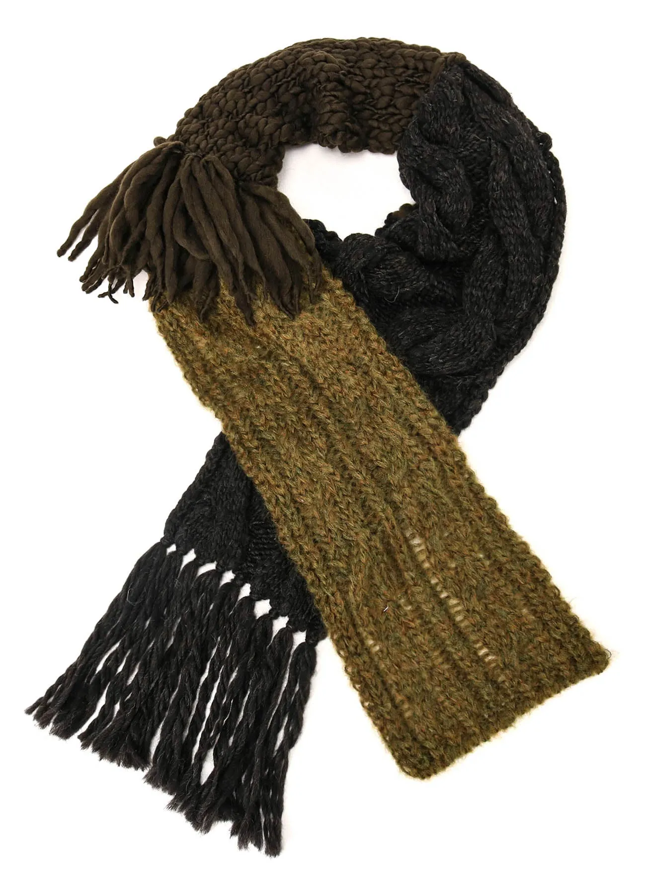 Patched Knitted Scarf Variety