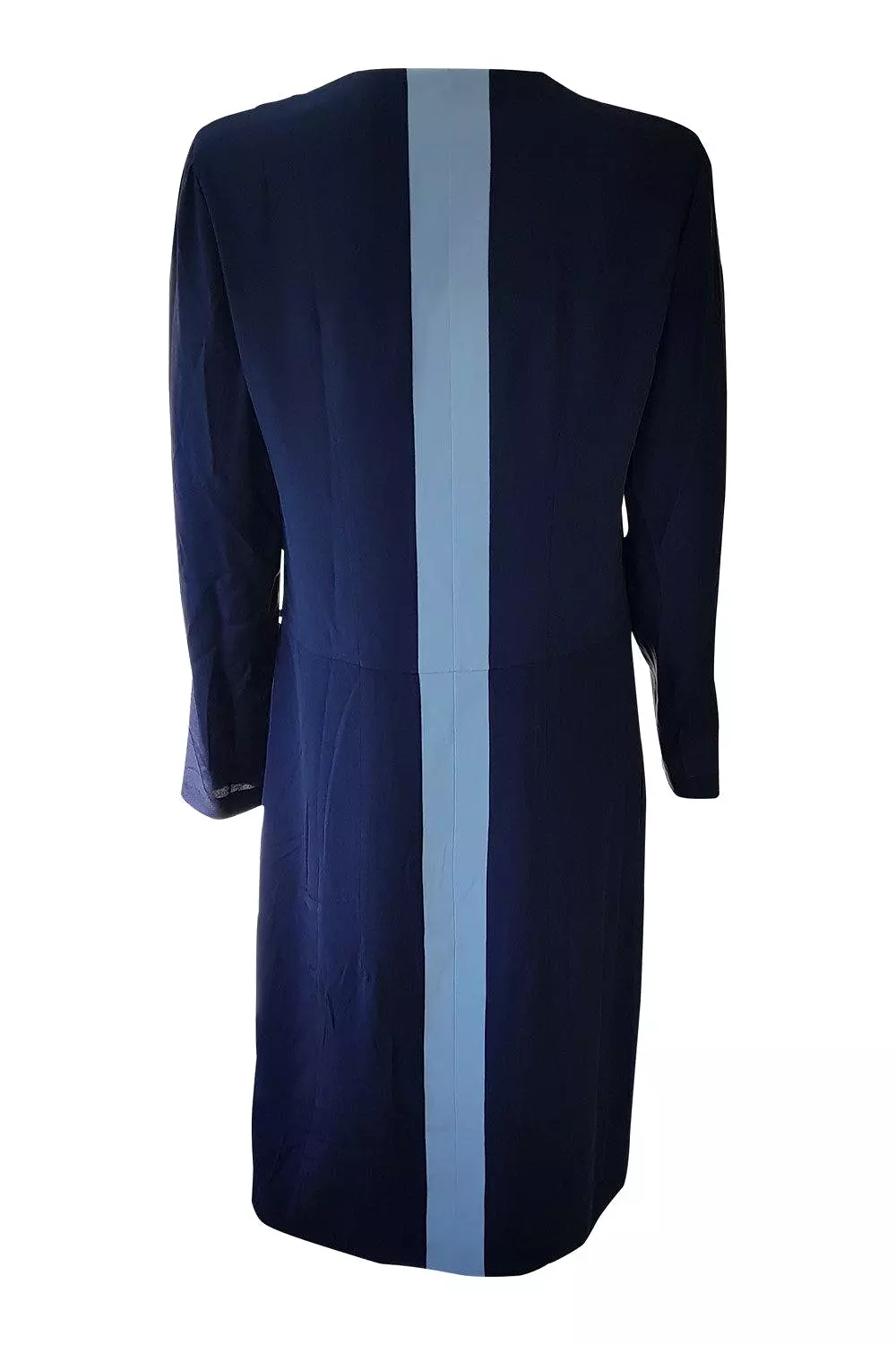 Paul Smith Silk Blue Long Sleeved Dress with Graphic Print Detail - IT 42