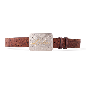 Pecan Full Quill Ostrich Memento Belt Tan for Sale