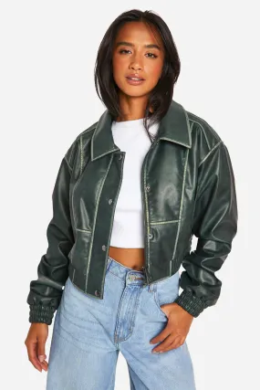 Petite Vintage Faux Leather Jacket