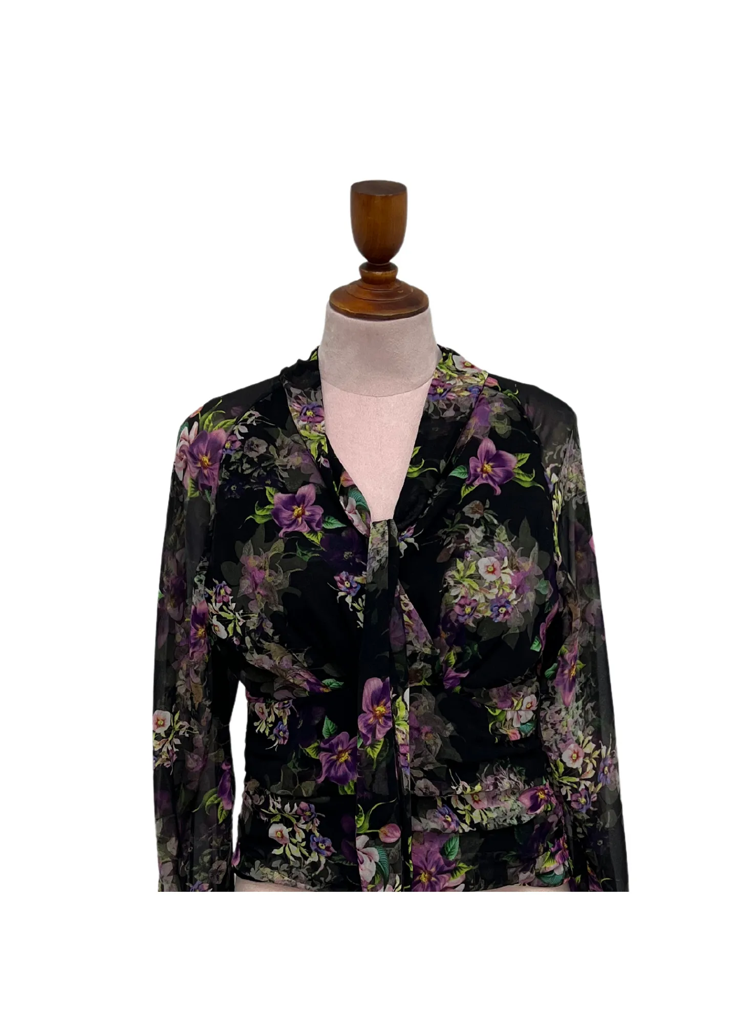 Silk Blouse with Phoenix Print